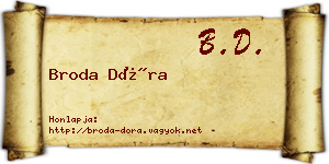 Broda Dóra névjegykártya